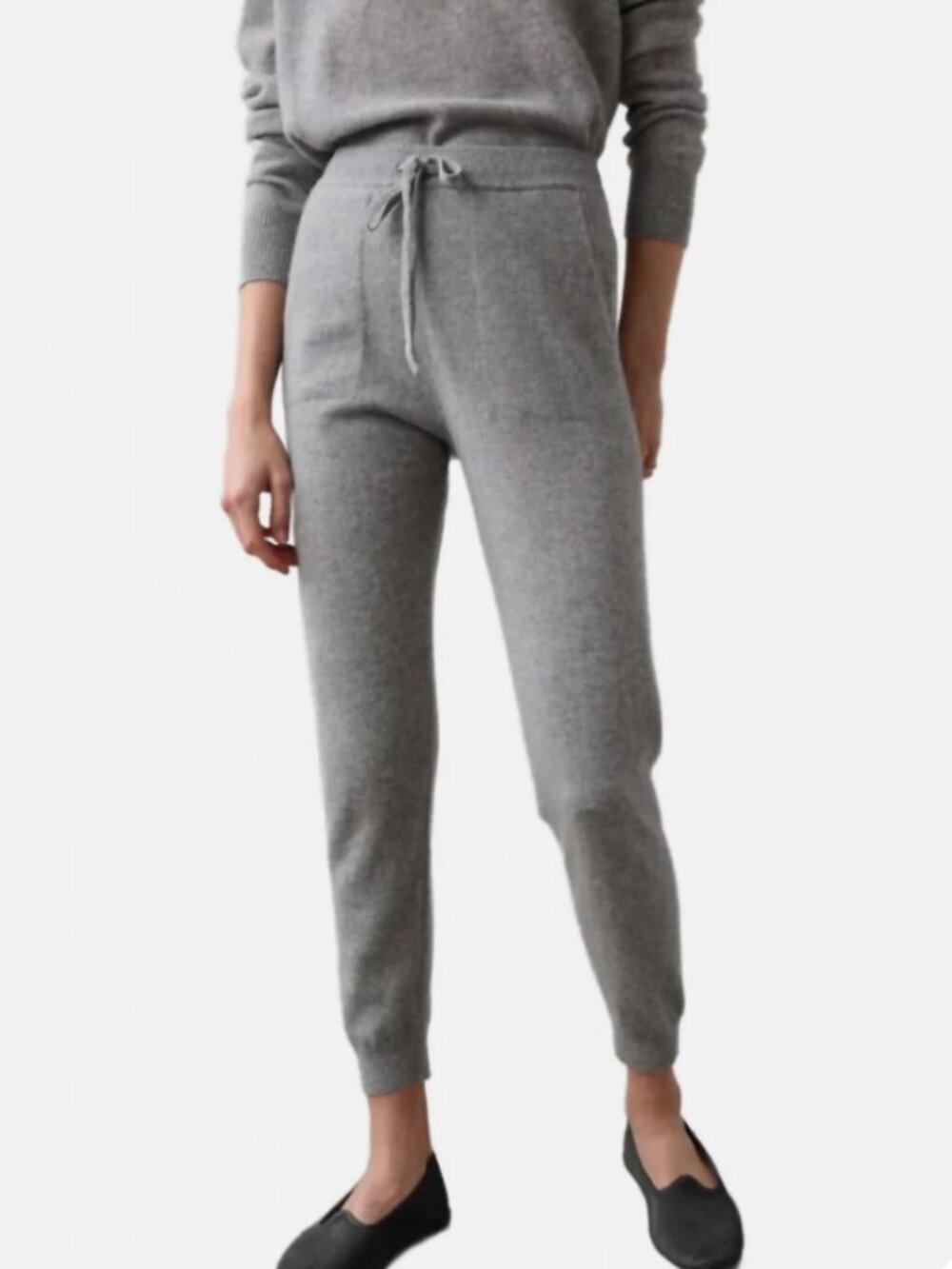 St John Cashmere Jogger Pant Drawstring Pockets size Small Soft Cozy